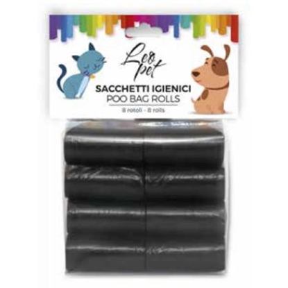 Picture of LeoPet Black Poo Bags | 8-Pack Durable Waste Bags for Dogs
